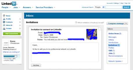 Invitation sample from Linkedin